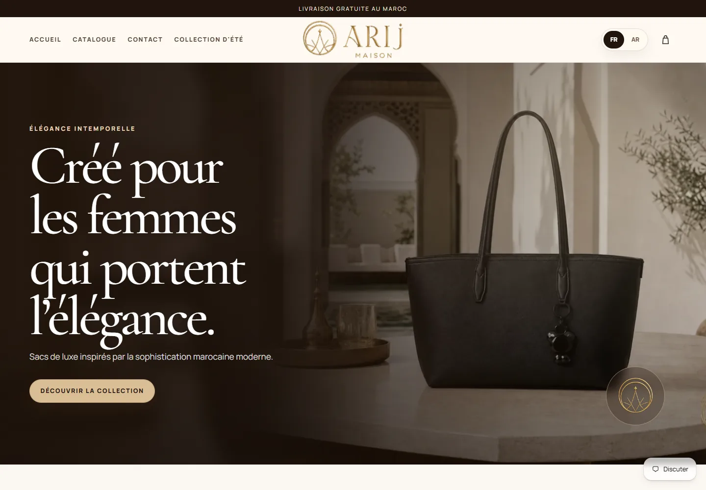Arij Maison storefront home page